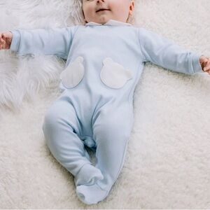 Emile Et Rose Henry Baby Boys All In One Light Blue Classic Footie